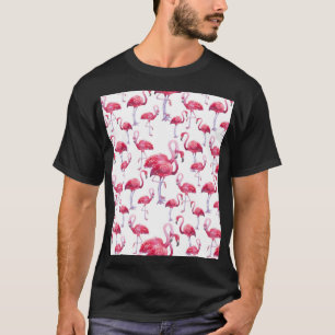 Camiseta Pássaro Flamingo Watercolor Exótico