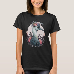 Camiseta Pássaro Flor Coroa com Pássaro Aquarela