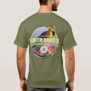 Camiseta Pássaro & flor de estado de North Dakota