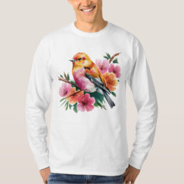 Camiseta Passaro Flor de Rosa