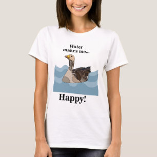 Camiseta Pássaro Goso Nadando Na Água