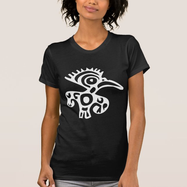 Camiseta Pássaro, hieróglifo mexicano (Maya) (Frente)