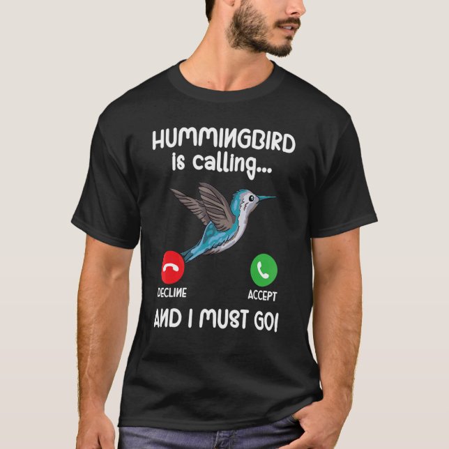 Camiseta Pássaro Hummingbird Observando Pássaro Pássaro Pás (Frente)