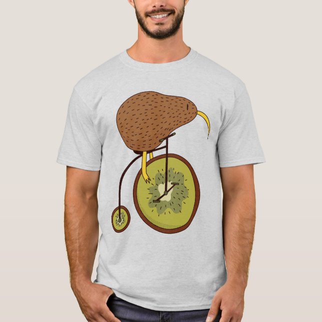 Camiseta Pássaro Kiwi legal na Design Fruta Kiwi (Frente)