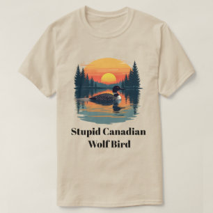 Camiseta Passaro Lobo Canadense Idiota Presente Engraçado d