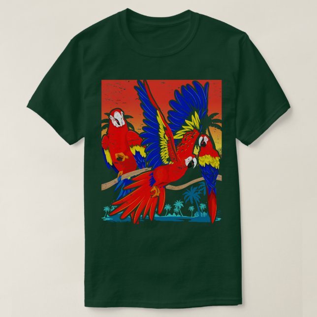 Camiseta Pássaro Macaw Zoo Animal (Frente do Design)