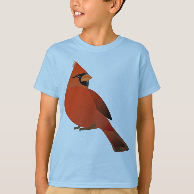 Camiseta Pássaro masculino cardinal vermelho (Frente)