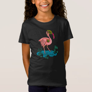 Camiseta Pássaro Mecânico, Robô Flamingo Mecha Rosa