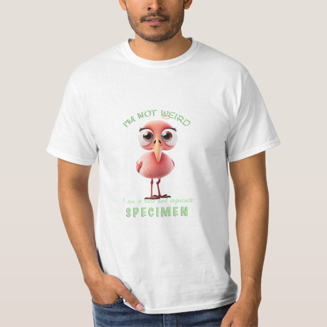 Camiseta Pássaro, não sou esquisito, sou Rara Especiais, en (Frente)