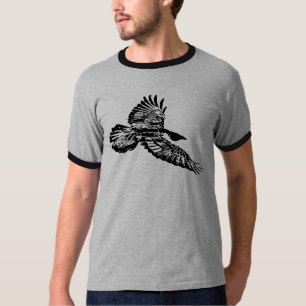 Camiseta Pássaro Negra Raven Soando em Voo
