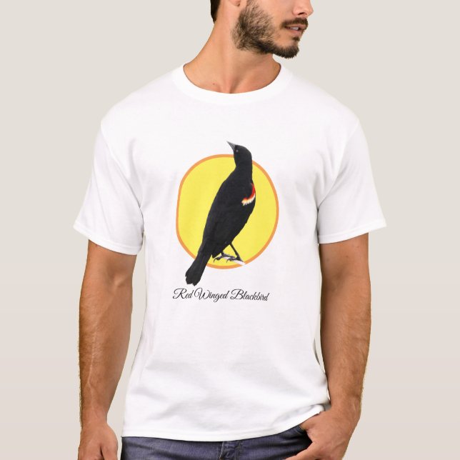 Camiseta Pássaro Negro de asa vermelha (Frente)