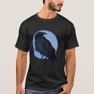Camiseta Pássaro Negro legal Desenho De Uma Coroa De Corvo