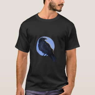 Camiseta Pássaro Negro legal Desenho De Uma Coroa De Corvo 