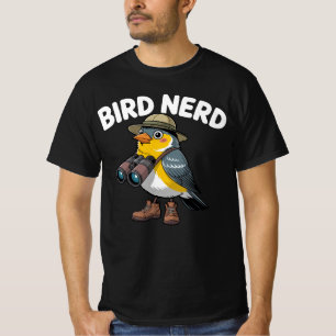 Camiseta Pássaro Nerd Engraçado Observação de Pássaros Am