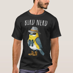Camiseta Pássaro nerd engraçado observador de pássaros obse