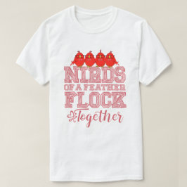 Camiseta Pássaro Nerd Pássaros Engraçados de uma Pena Reúne