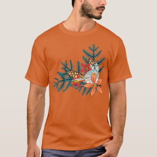 Camiseta Pássaro Ninho Bonito no Pinheiro