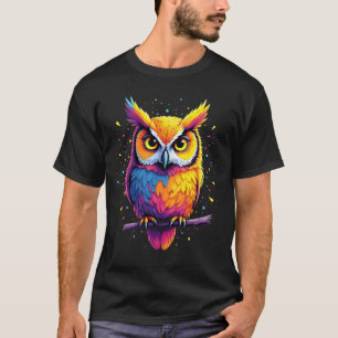 Camiseta Pássaro Nocturnal trabalho de arte Coruja