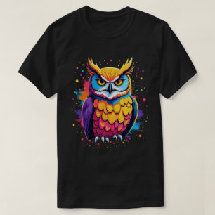 Camiseta Pássaro Nocturnal trabalho de arte Coruja