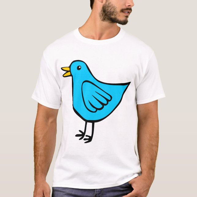 Camiseta Pássaro Pequeno - Azul (Frente)