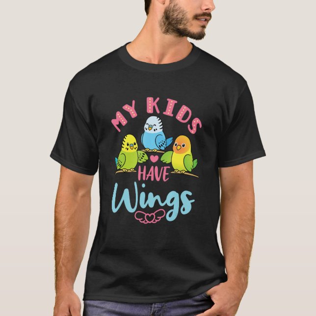 Camiseta Pássaro Pet Cute do Pulakeet do Budget Parakeet Mã (Frente)