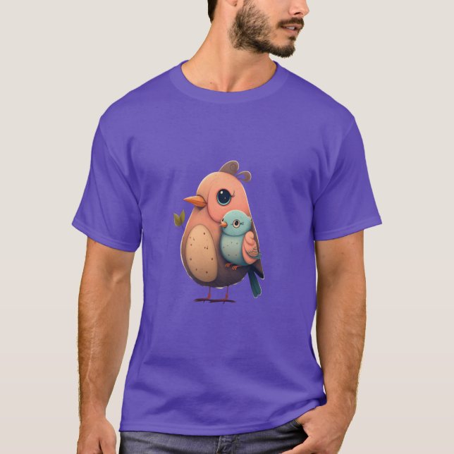 Camiseta Pássaro Pet Proprietário de Pássaros Mãe Abraçando (Frente)