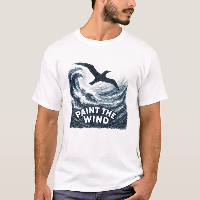 Camiseta Pássaro Pincel Tempestade Pintar O Vento (Frente)