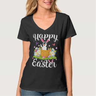 Camiseta Pássaro Pinguim Páscoa Ovino Caça Pinguim Floral E