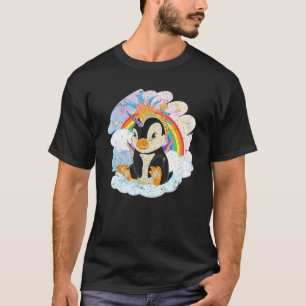 Camiseta Pássaro Pinguincorn Arco-Íris Pinguim Animal Pingu