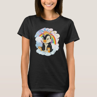 Camiseta Pássaro Pinguincorn Arco-Íris Pinguim Animal Pingu