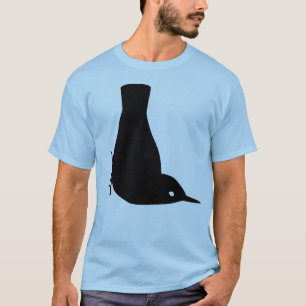 Camiseta Pássaro preto do pica-pau-cinzento que enfrenta