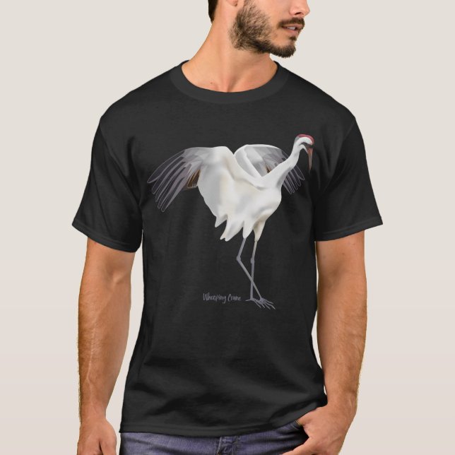 Camiseta Pássaro Selvagem da Grua-Branca (Frente)