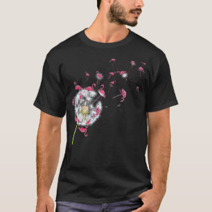 Camiseta Pássaro Tropical Floral Dandelion Exótico Rosa