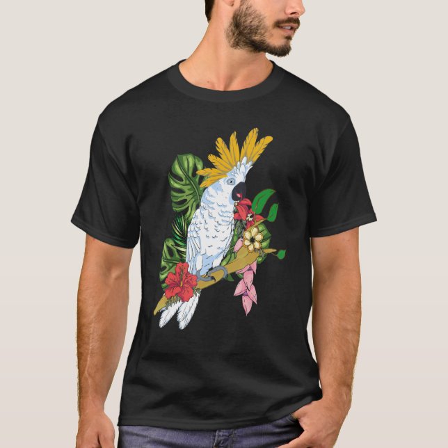 Camiseta Pássaro Tropical Papagaio Animais Exóticos Cockat (Frente)