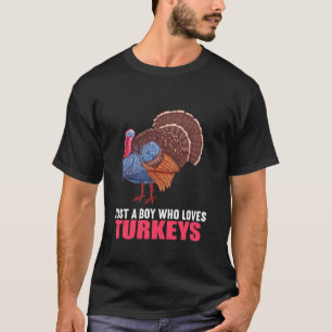 Camiseta Pássaro Turco Apenas um Menino que ama Perus Turco