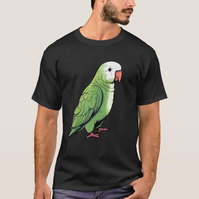 Camiseta Pássaro Verde Quaker Proprietário de Pássaro (Frente)