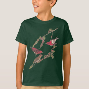 Camiseta Pássaro vermelho do passarinho roxo de Audubon no