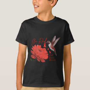 Camiseta Pássaro Vermelho Para Mulheres Doenças Cardíacas M