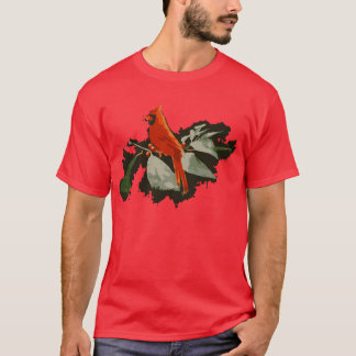 Camiseta Pássaro Vermelho Selvagem Cardinal