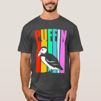Camiseta Pássaro Vigiando Ornitólogo Refletor Puffin Colori