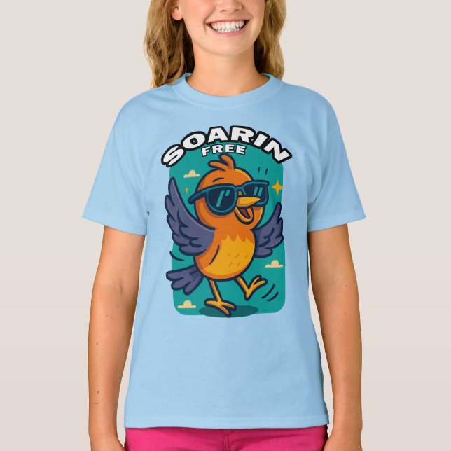 Camiseta pássaro voando alto (Frente)