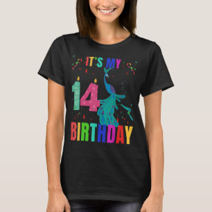 Camiseta Pássaros-14 de-Aniversário, Cute-Birthday Graphic
