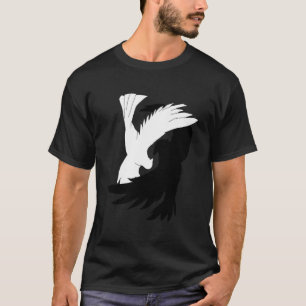 Camiseta Pássaros Adoráveis Camiseiros Raven Crow Dove Yin 