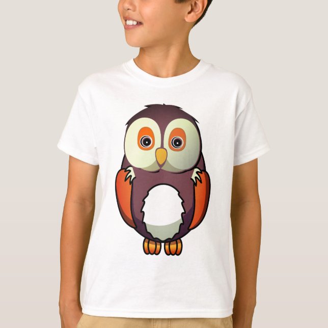 Camiseta Pássaros, corujas, imagens de animais (Frente)