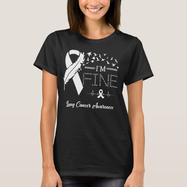 Camiseta Pássaros das penas Eu sou a consciência do Cancer  (Frente)