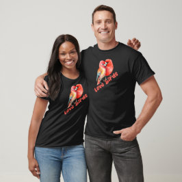 Camiseta Pássaros de Amor no Dia dos Namorados