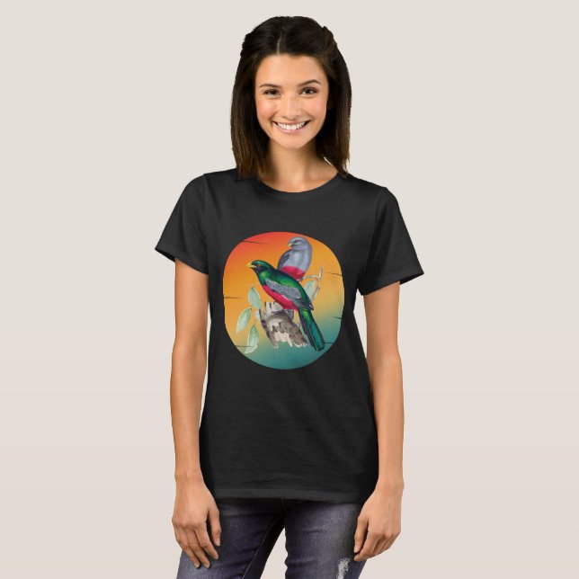 Camiseta Pássaros de amor vintage (Frente Completa)