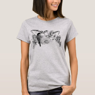 Camiseta Pássaros de Amor Vintage Românticos Pica-Paus
