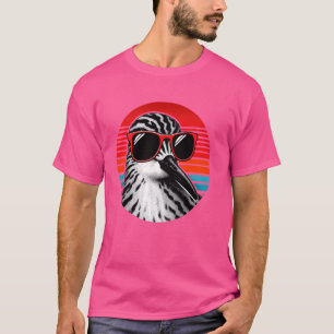 Camiseta Pássaros-de-areia Óculos-de-sol Estilo Retro Sunse