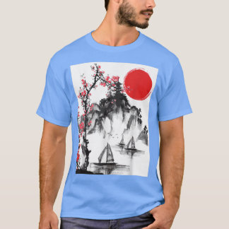 Camiseta Pássaros de Arte Japoneses Espalham Ampliação de É